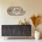 Drewniany zegar z nadrukiem czapli Made in Italy - Palau Viadurini