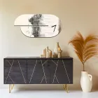 Drewniany zegar z nadrukiem czapli Made in Italy - Palau Viadurini