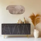 Drewniany zegar z nadrukiem czapli Made in Italy - Palau Viadurini