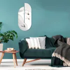 Drewniany zegar z nadrukiem czapli Made in Italy - Palau Viadurini