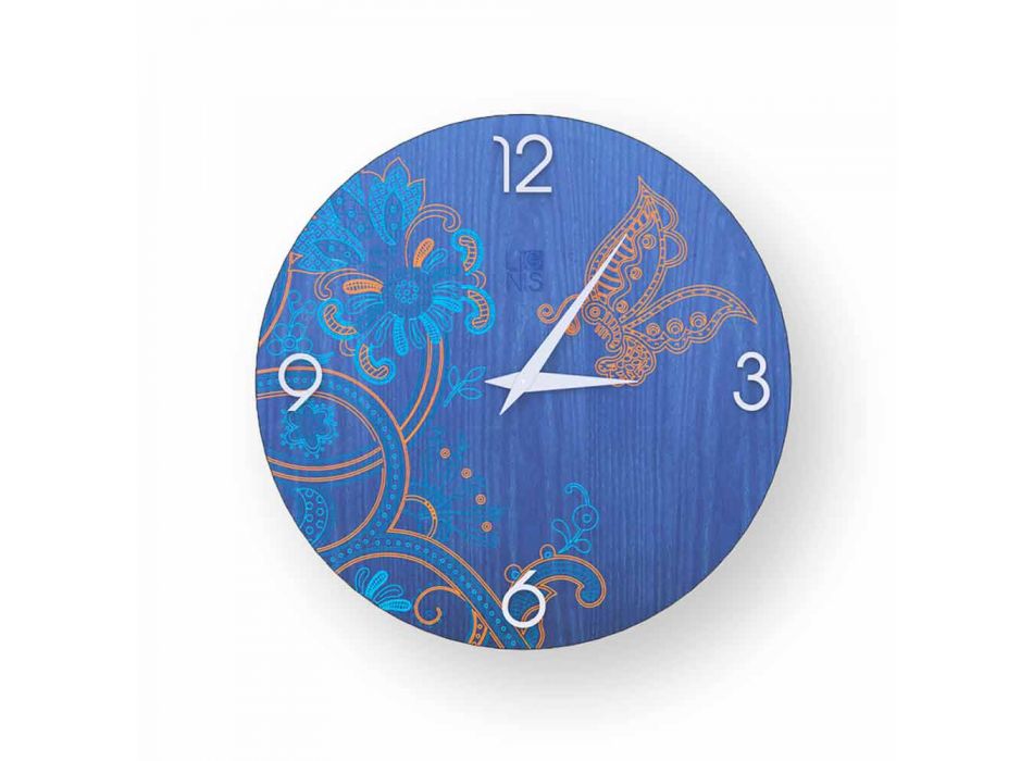Ton drewniany zegar ścienny, nowoczesny design Viadurini