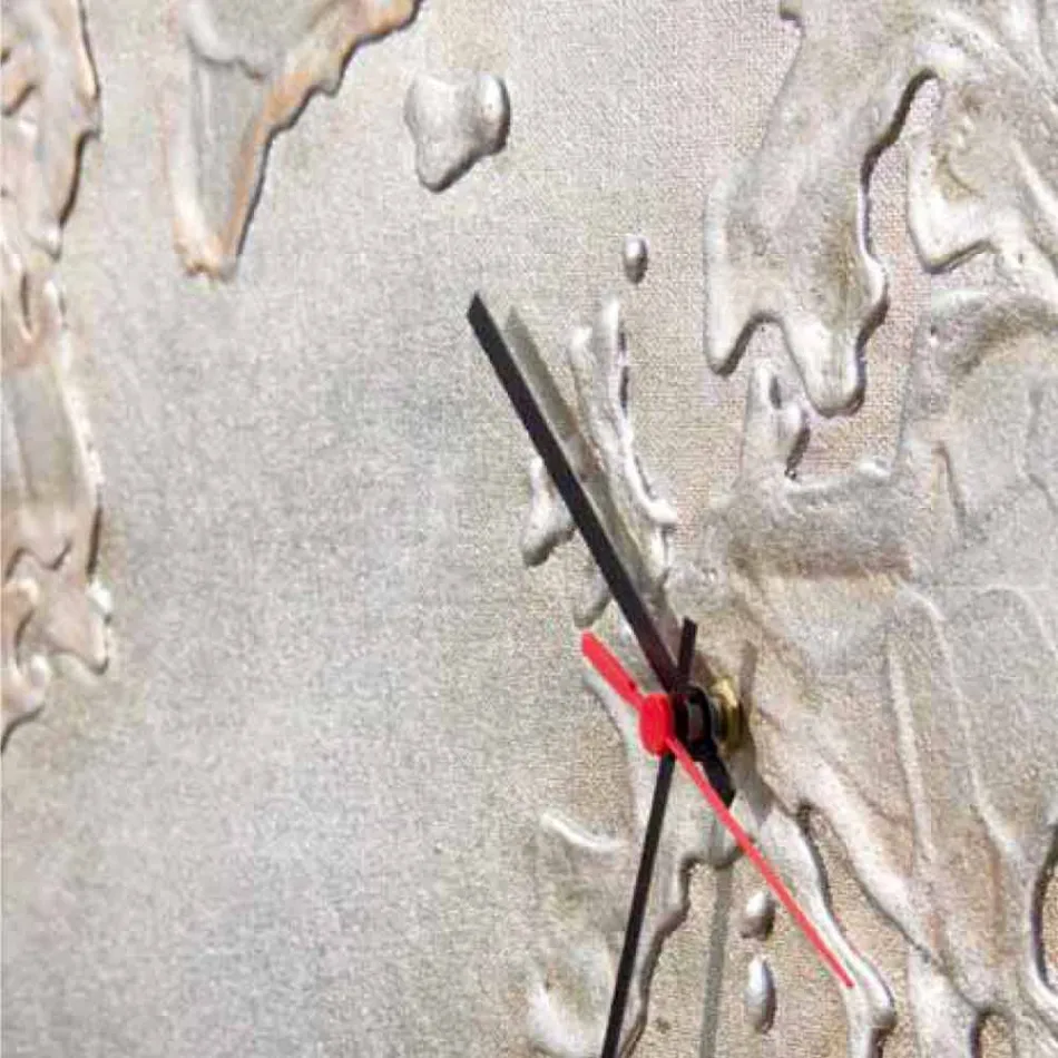 Nowoczesny zegar z pięciu ćwiartki przedstawiających świat Miles Viadurini