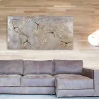 Nowoczesny zegar z pięciu ćwiartki przedstawiających świat Miles Viadurini