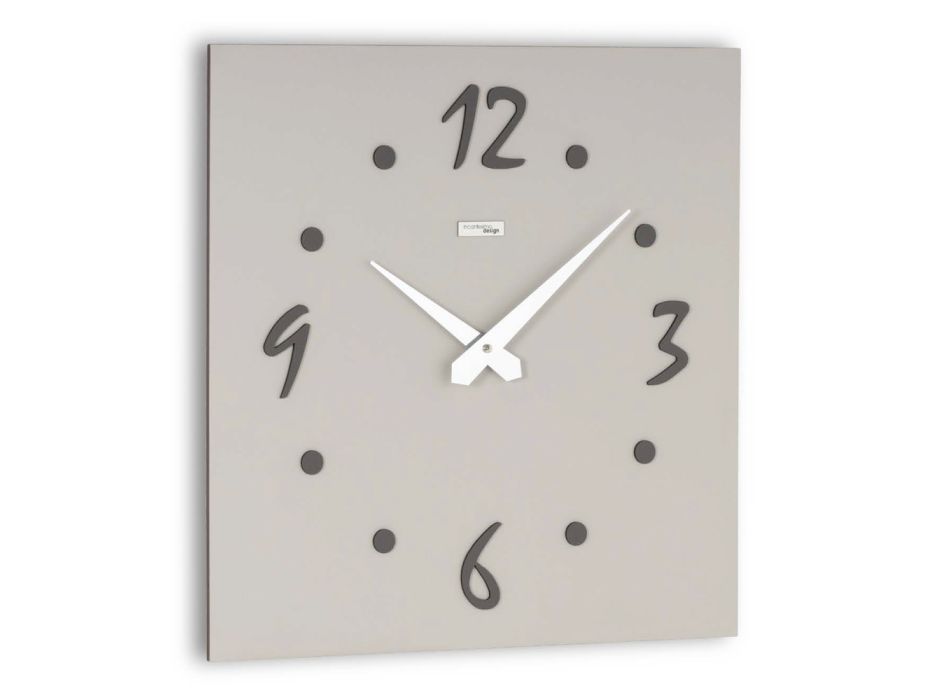 Zegar ścienny z warstwowymi aplikacjami z prasowanego lnu Made in Italy - Exact Viadurini