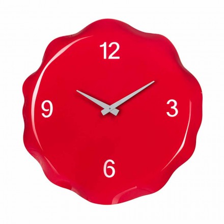 Jednoczęściowy zegar w kolorze biało-czerwono-czarnym plexi - Frappo Viadurini