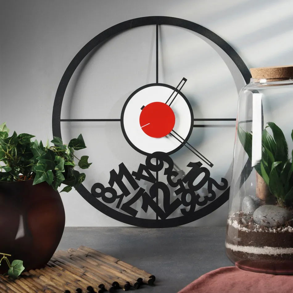 Żelazny zegar ze spadającymi liczbami Made in Italy - Baran Viadurini