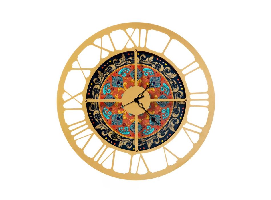 Zegar wykonany z żelaza w 3 różnych wykończeniach Made in Italy - Pszenica Viadurini