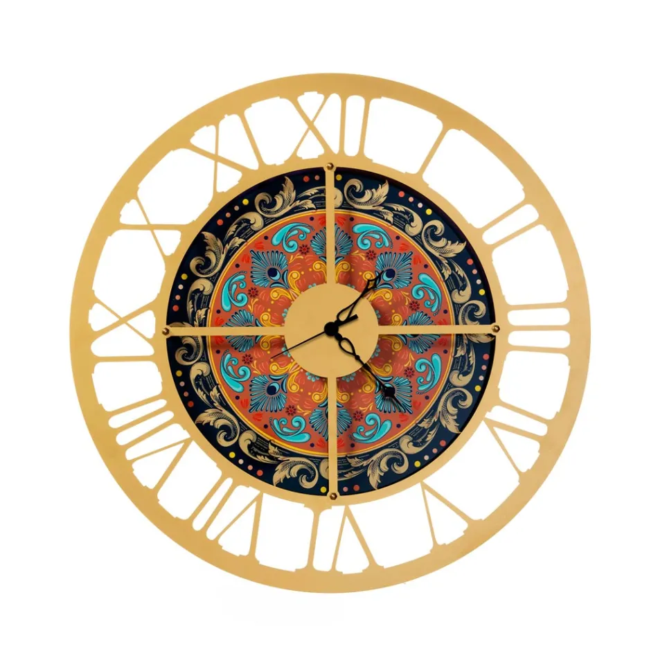 Zegar wykonany z żelaza w 3 różnych wykończeniach Made in Italy - Pszenica Viadurini