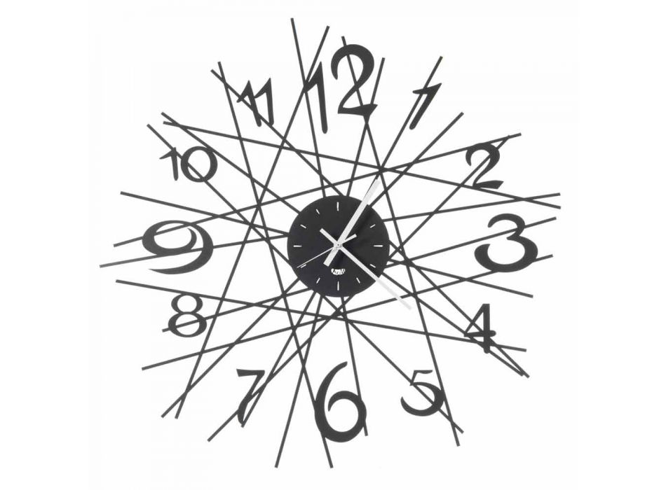 Okrągły zegar ścienny z żelaza, wykonany we Włoszech - Kombo Viadurini