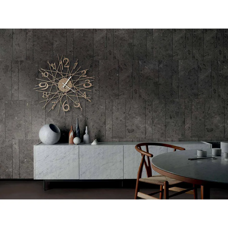 Okrągły zegar ścienny z żelaza, wykonany we Włoszech - Kombo Viadurini