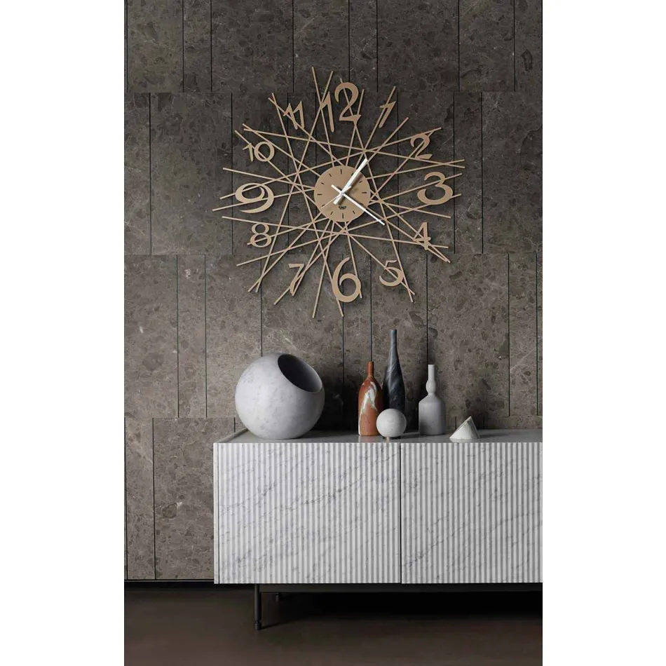 Okrągły zegar ścienny z żelaza, wykonany we Włoszech - Kombo Viadurini