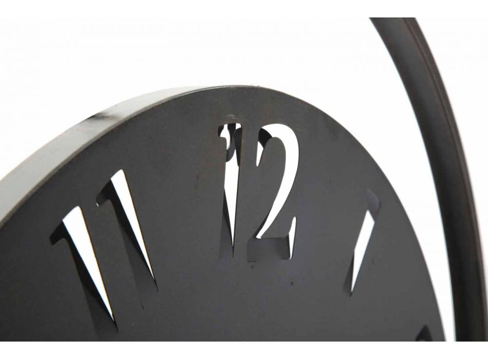 Okrągły zegar ścienny o średnicy 60 cm Nowoczesne żelazo - Beatrix Viadurini