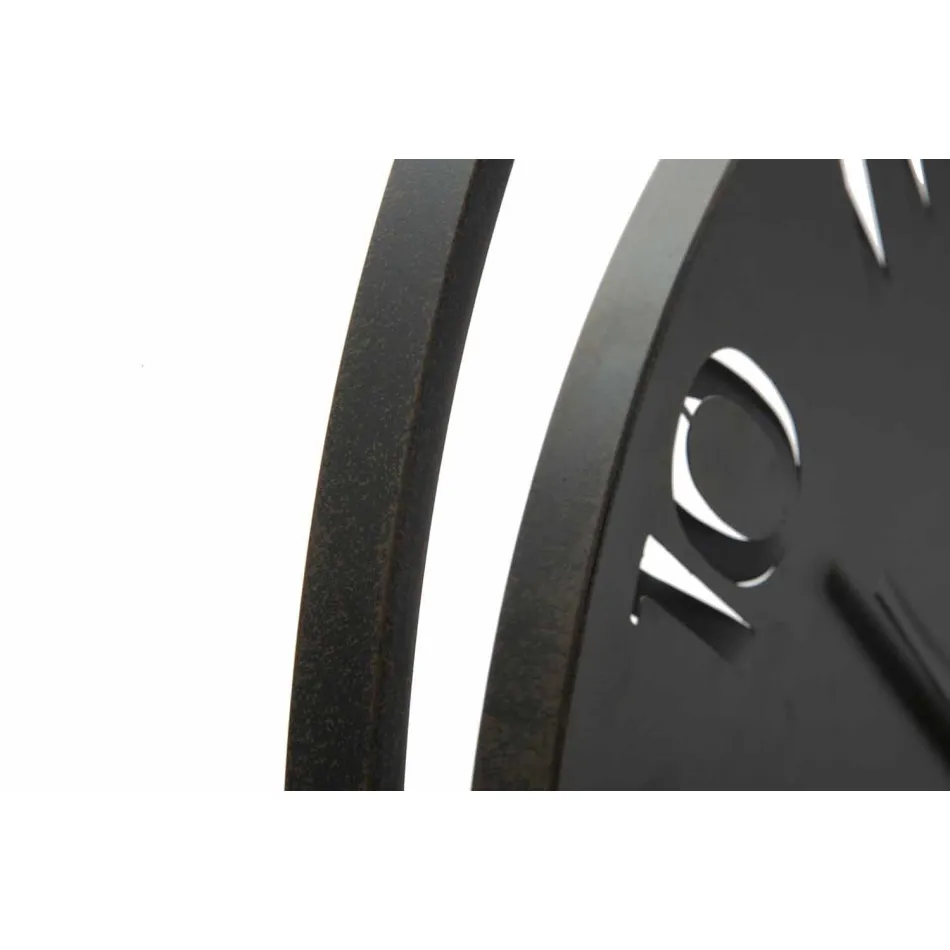 Okrągły zegar ścienny o średnicy 60 cm Nowoczesne żelazo - Beatrix Viadurini