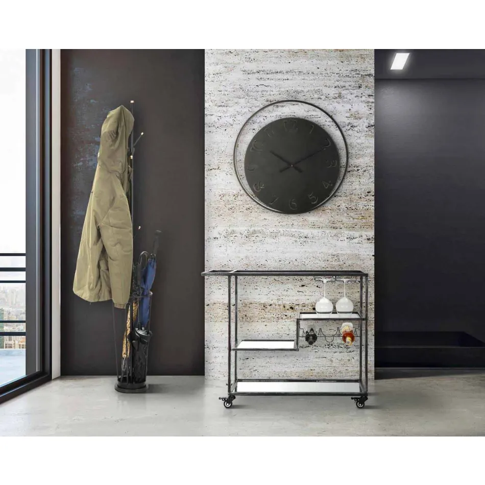 Okrągły zegar ścienny o średnicy 60 cm Nowoczesne żelazo - Beatrix Viadurini