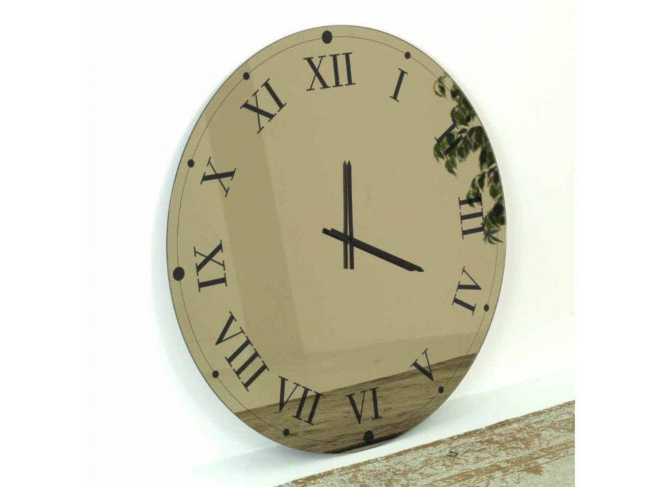 Okrągły zegar ścienny z lustrzanego kryształu Made in Italy - Gear Viadurini