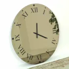 Okrągły zegar ścienny z lustrzanego kryształu Made in Italy - Gear Viadurini