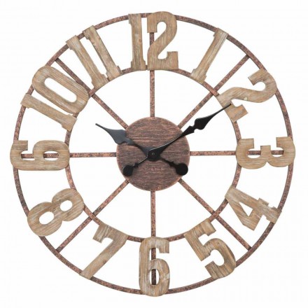 Okrągły zegar ścienny Nowoczesny design z żelaza i MDF - Taichi Viadurini