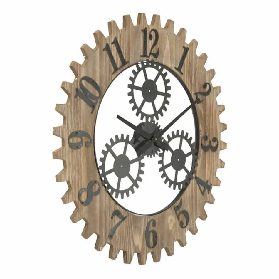 Nowoczesny okrągły zegar ścienny z żelaza i MDF - Gitta Viadurini