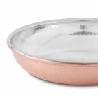 Ręcznie cynowana okrągła patelnia z miedzi z uchwytem i pokrywką 28 cm - Gianluigi Viadurini