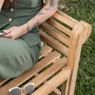 Ławka ogrodowa wykonana w całości z drewna tekowego - Arrival Viadurini