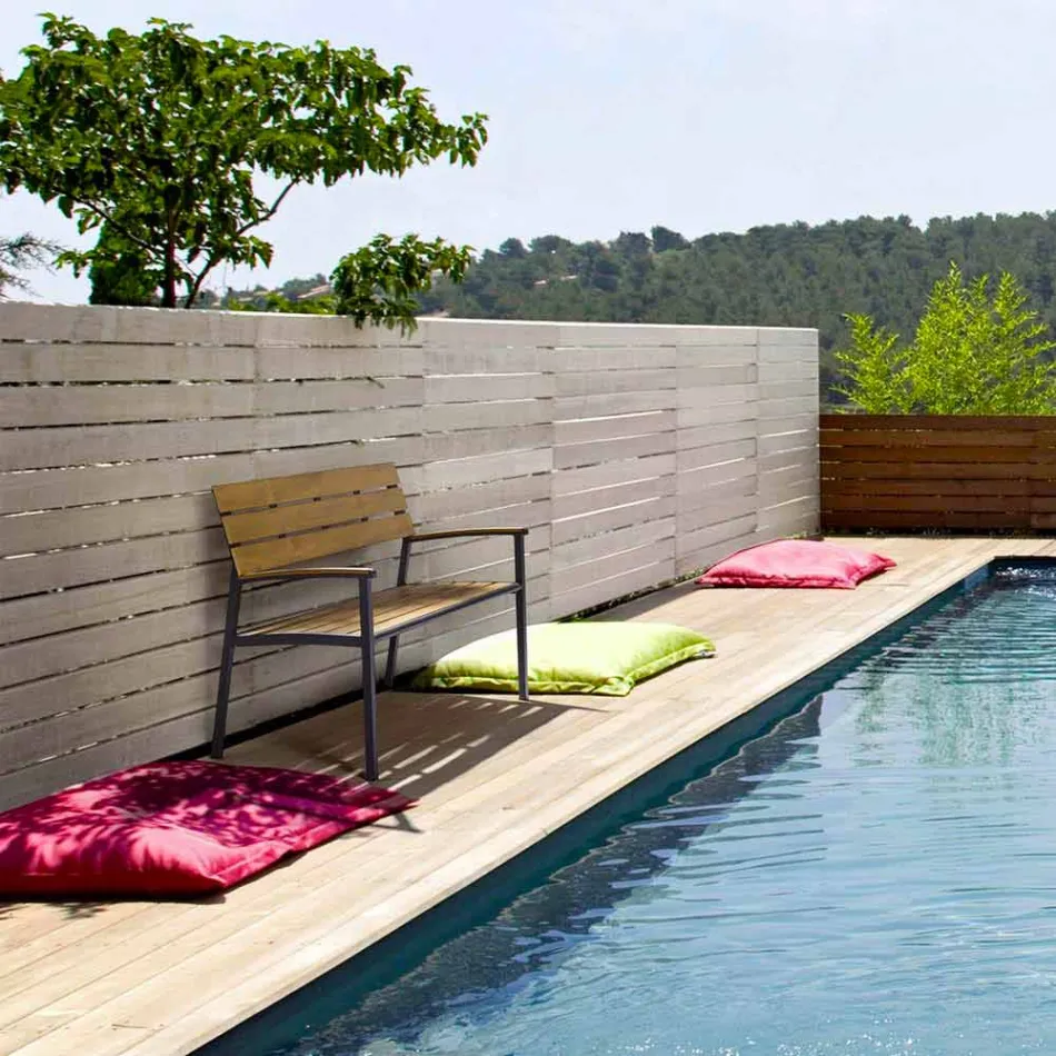 Ławka ogrodowa z konstrukcją z antracytowego aluminium, Homemotion - Isotta Viadurini