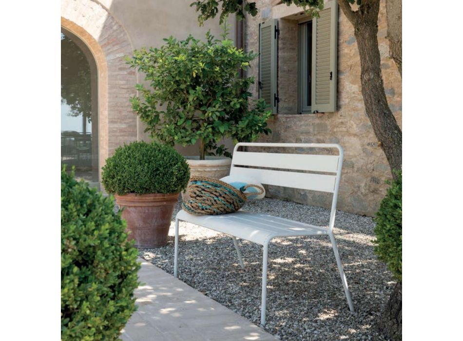 Ławka ogrodowa do układania w stosy z konstrukcją ze stali ocynkowanej Made in Italy - Ralph Viadurini