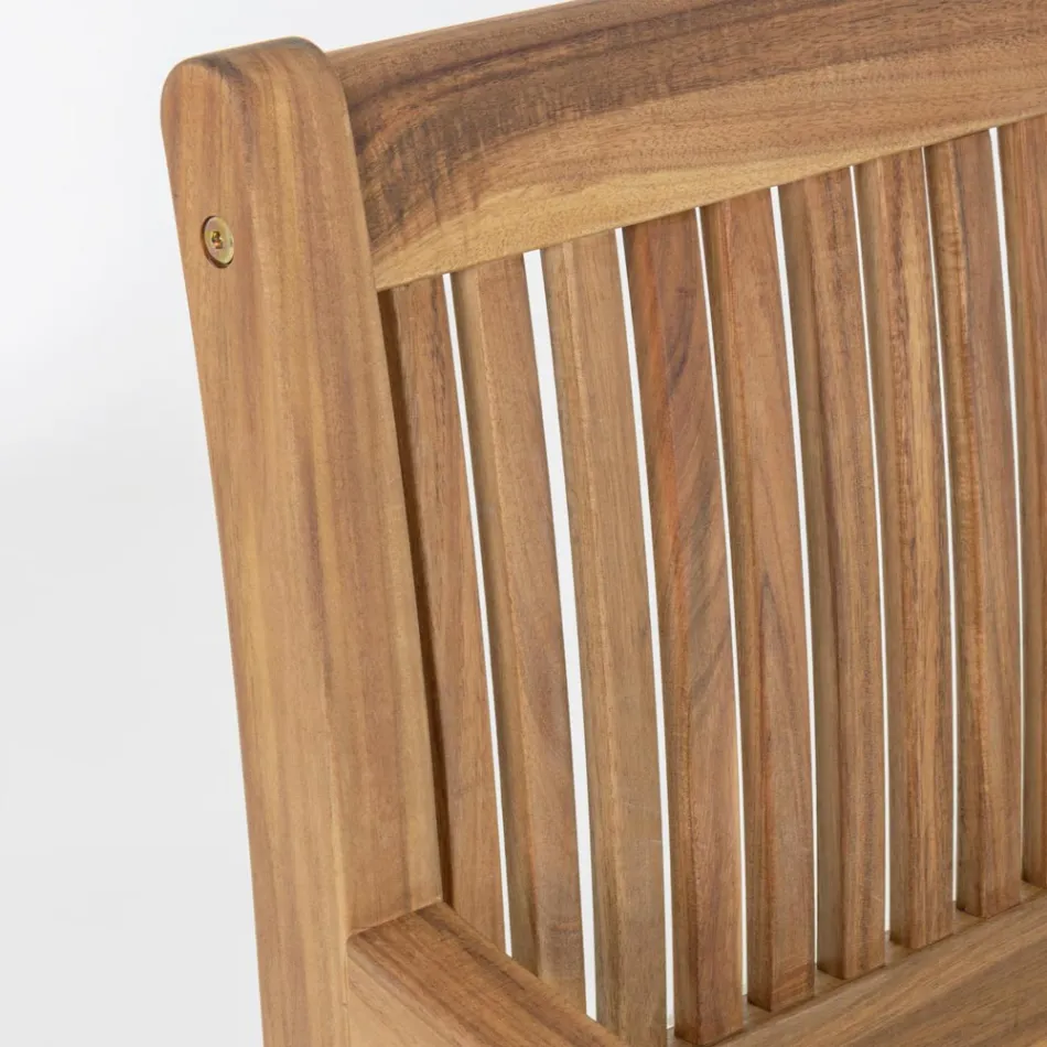 Designerska ławka ogrodowa z drewna akacjowego na 2 lub 3 miejsca na zewnątrz - Roxen Viadurini