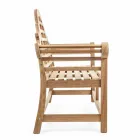 Ławka ogrodowa z drewna tekowego w stylu rustykalnym - Simonia Viadurini