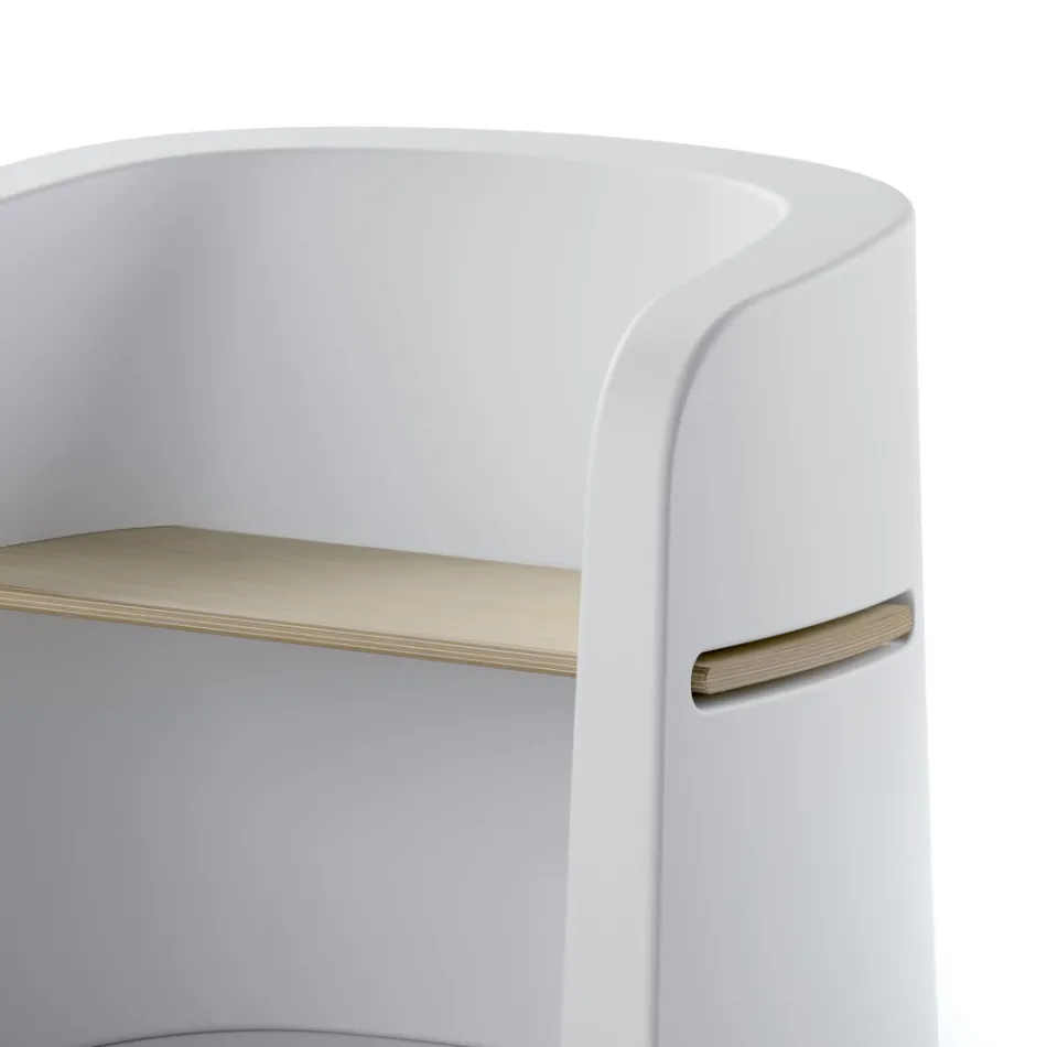 Ławka ogrodowa z polietylenu i drewna brzozowego Made in Italy - Talula Viadurini