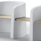 Ławka ogrodowa z polietylenu i drewna brzozowego Made in Italy - Talula Viadurini