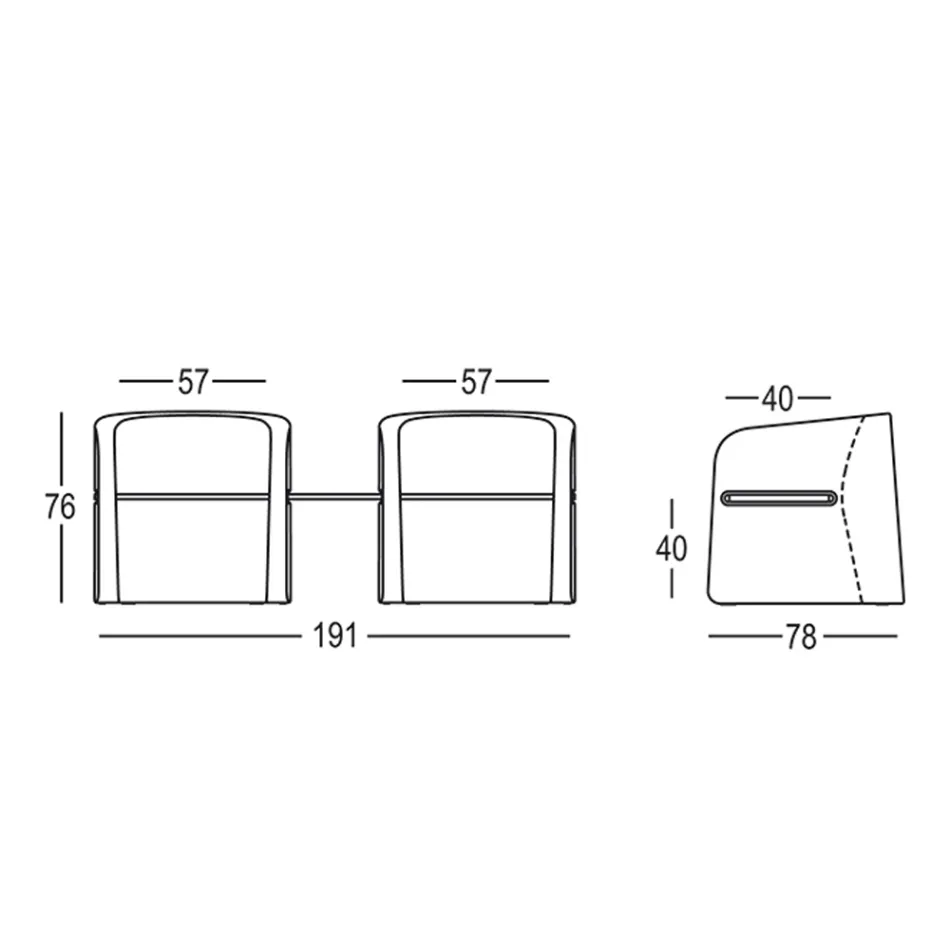Ławka ogrodowa z polietylenu i drewna brzozowego Made in Italy - Talula Viadurini