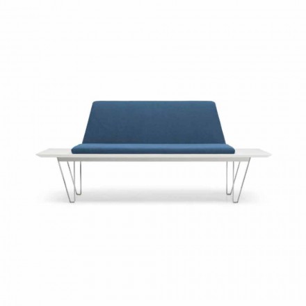Tapicerowana i tapicerowana ławka ze stali i płyty Mdf Nowoczesny minimalistyczny design - Gardena Viadurini