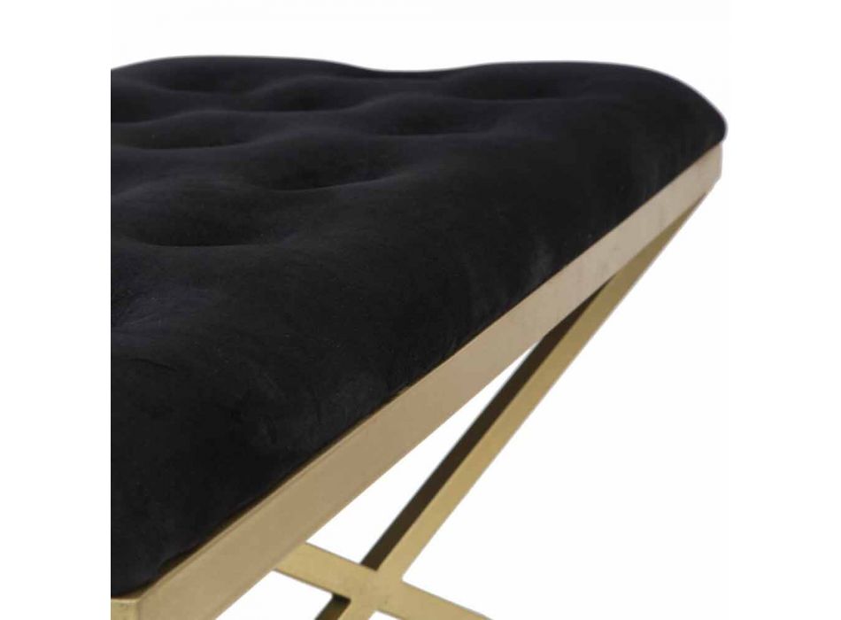 Prostokątna ławka o nowoczesnym designie z żelaza i tkaniny - Haily Viadurini