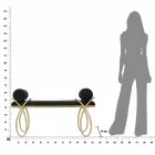 Ławka prostokątna o nowoczesnym designie z żelaza, płyty MDF i tkaniny - Harding Viadurini