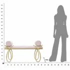 Ławka prostokątna o nowoczesnym designie z żelaza, płyty MDF i tkaniny - Harding Viadurini