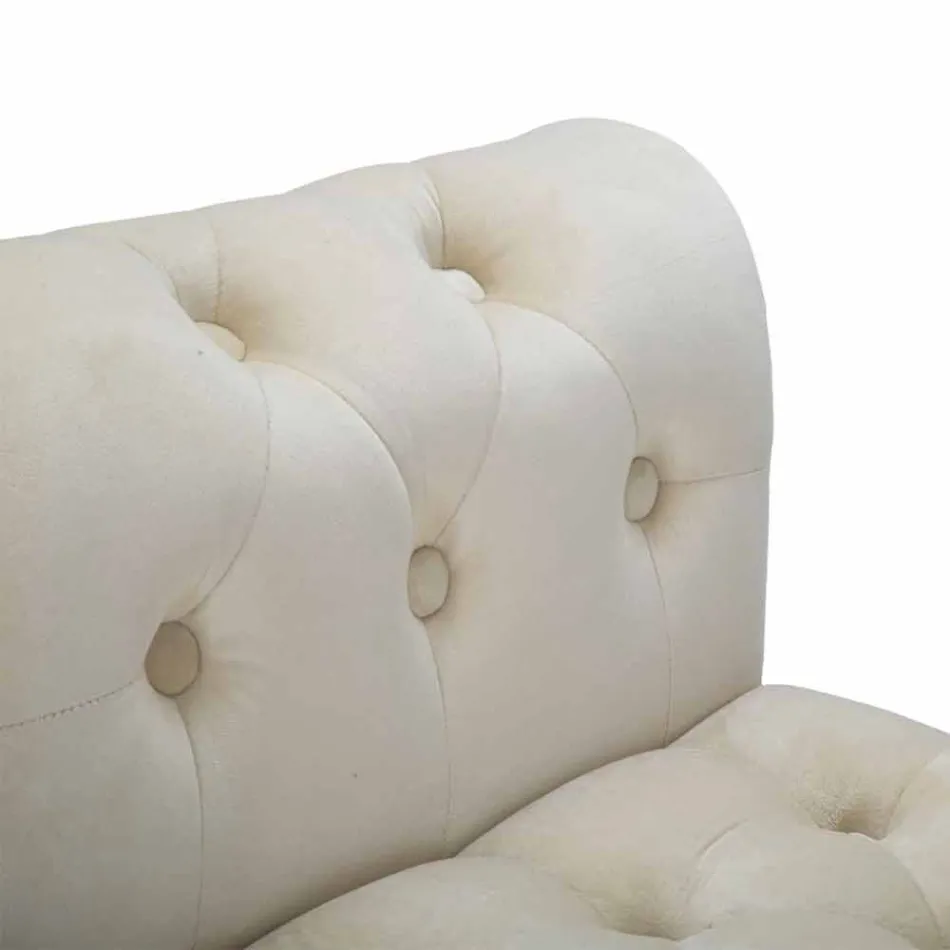 Nowoczesna prostokątna ławka z drewna i tkaniny - Theodore Viadurini