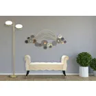 Nowoczesna prostokątna ławka z drewna i tkaniny - Theodore Viadurini