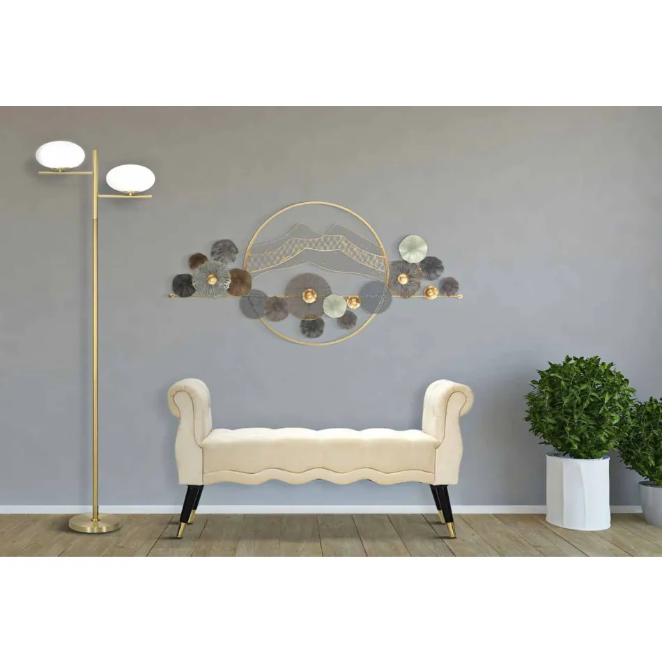 Nowoczesna prostokątna ławka z drewna i tkaniny - Theodore Viadurini