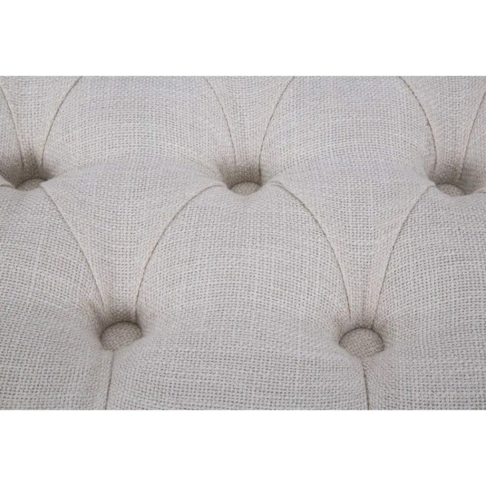 Ławka Shabby Chic z drewna z siedziskiem z pikowanej tkaniny - Rocchetta Viadurini