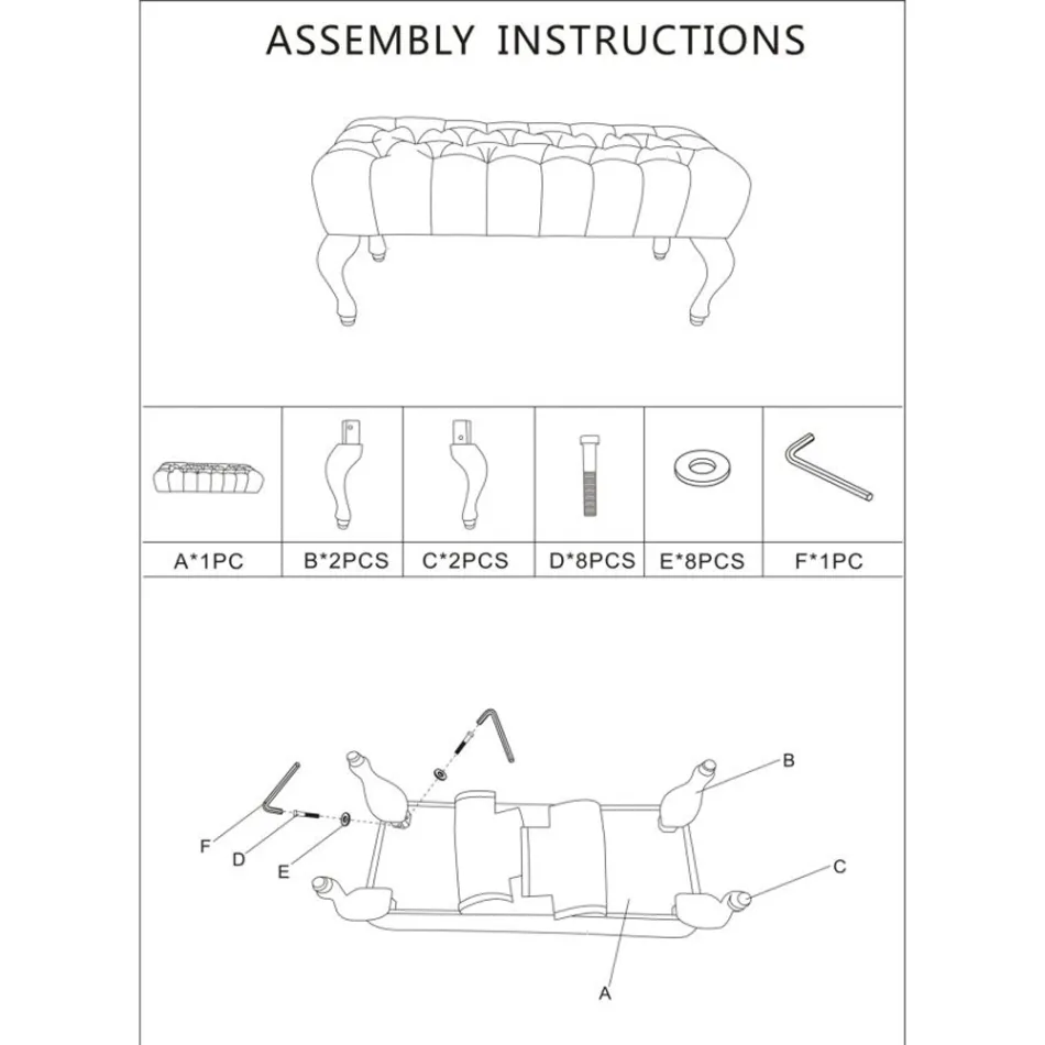Ławka Shabby Chic z drewna z siedziskiem z pikowanej tkaniny - Rocchetta Viadurini