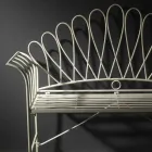 Ławka ogrodowa dla 2 osób z metalowym wykończeniem w kolorze kości słoniowej - Glue Viadurini