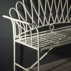 Ławka ogrodowa dla 2 osób z metalowym wykończeniem w kolorze kości słoniowej - Glue Viadurini