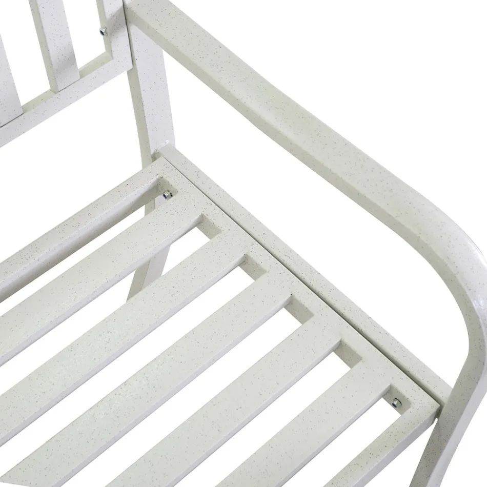 Metalowa ławka zewnętrzna z rozkładanym stołem - Graffetta Viadurini