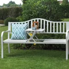 Metalowa ławka zewnętrzna z rozkładanym stołem - Graffetta Viadurini