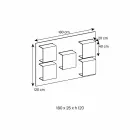 Panel ścienny z drewna orzechowego Canaletto i półek szklanych 2 rozmiary - Basil Viadurini