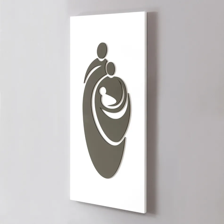 Panel przedstawiający grawerowaną laserowo rodzinę Made in Italy - Chiaki Viadurini