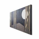 Panel Dekoracyjny 120x60 z Intarsjami z Naturalnego Drewna i Płaskorzeźbą - Fuca Viadurini