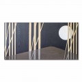 Panel Dekoracyjny 120x60 z Intarsjami z Naturalnego Drewna i Płaskorzeźbą - Fuca