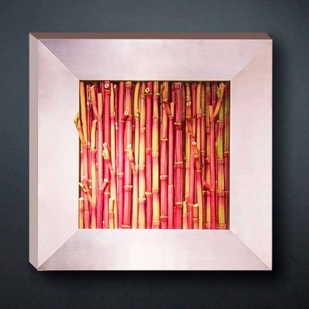 Panel dekoracyjny z metalu i sztucznego bambusa Made in Italy - Bamboo Viadurini