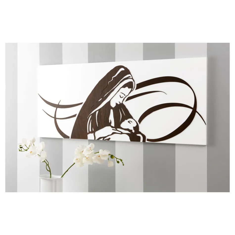 Panel wykonany z grawerem laserowym przedstawiającym matkę Made in Italy - Chiyo Viadurini